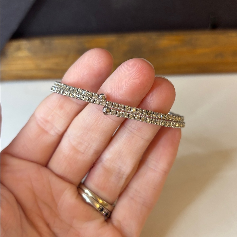 Elegant Silver Rhinestone Bracelet